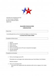 Association des Propriétaires de Star - Convoc